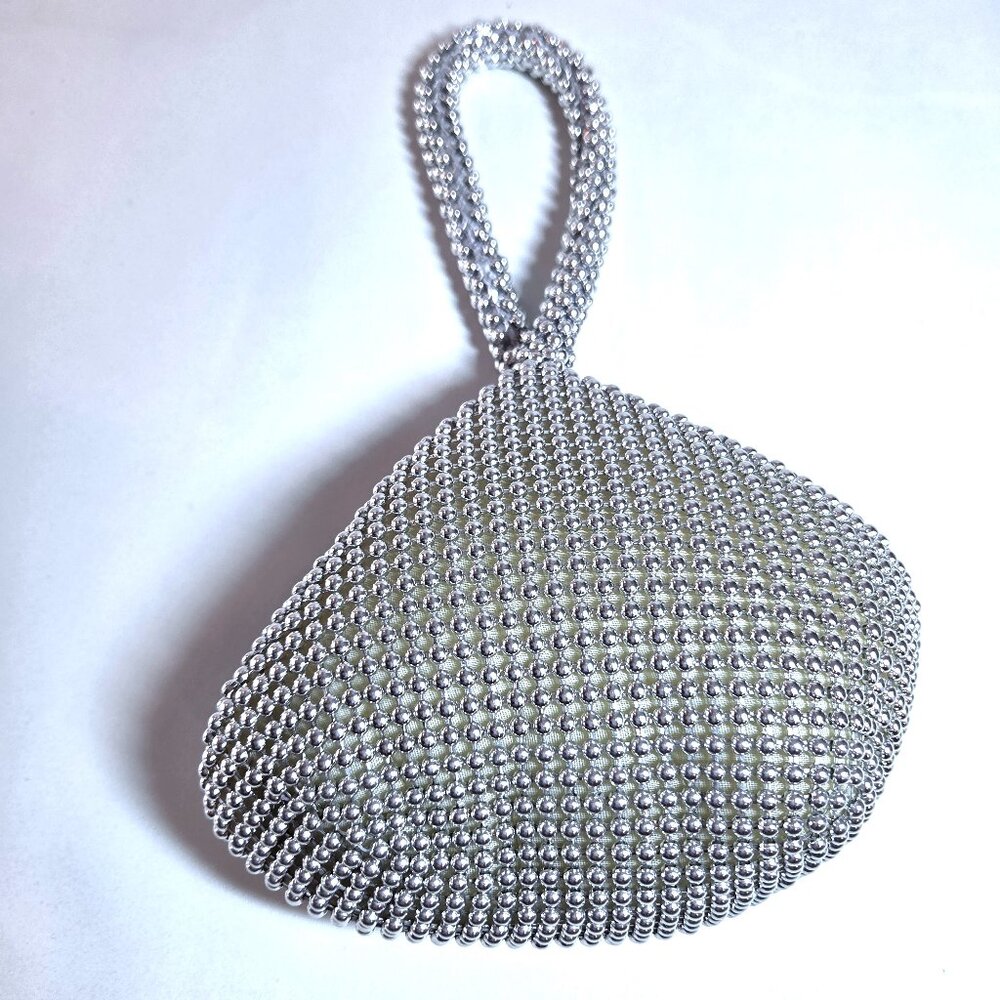 NWOT Silver Beaded Small Evening Bag